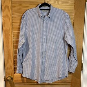 Nordstrom Men's Blue and White Plaid Shirt